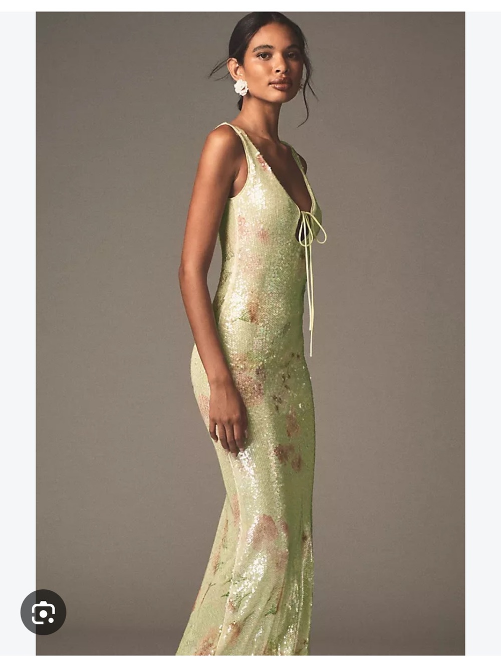 NWT Bardot Eloda Sequin Midi Dress Green Floral Size 6